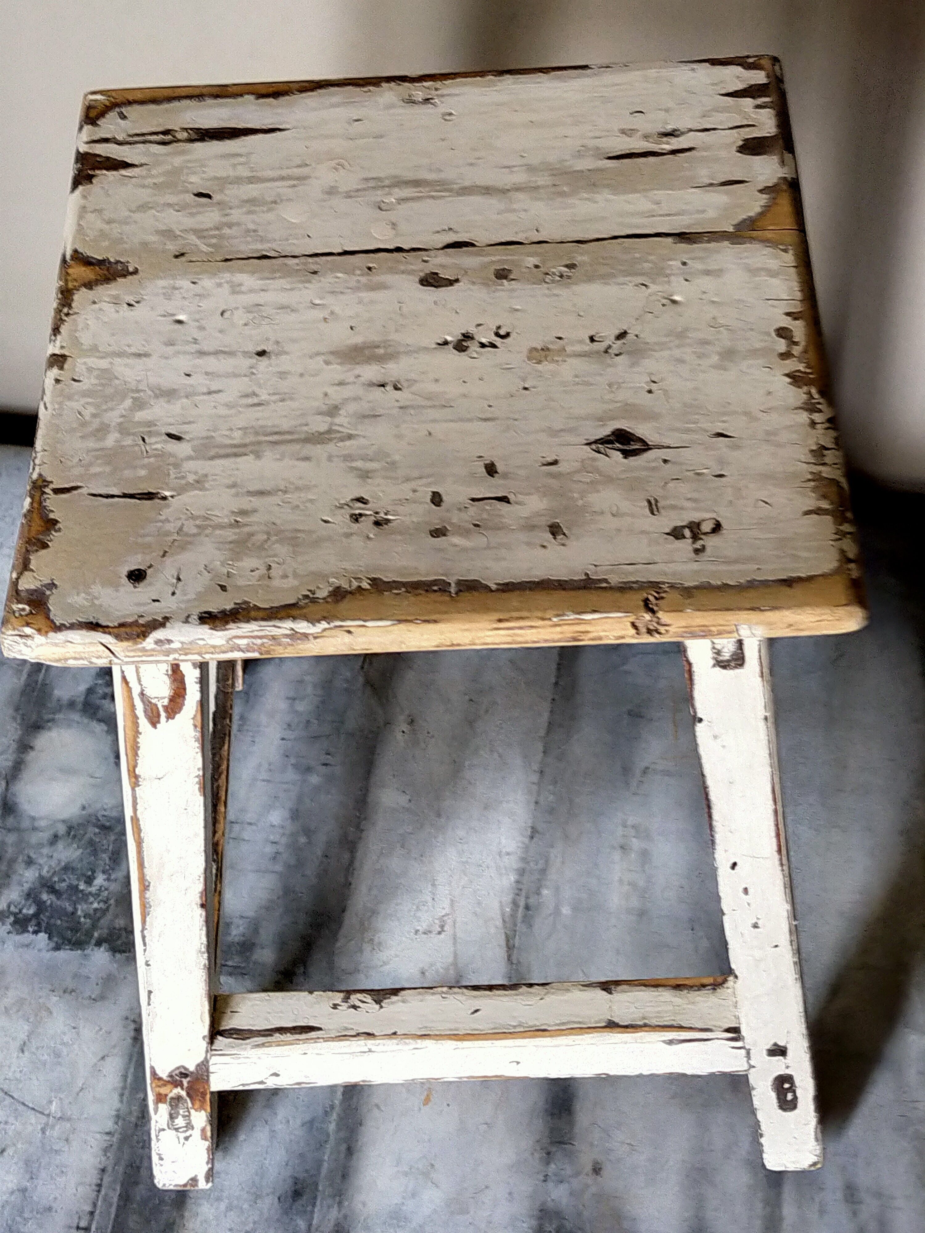 Old patinated workshop stool