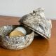 Vintage Marble Chicken with Eggs Sculpture