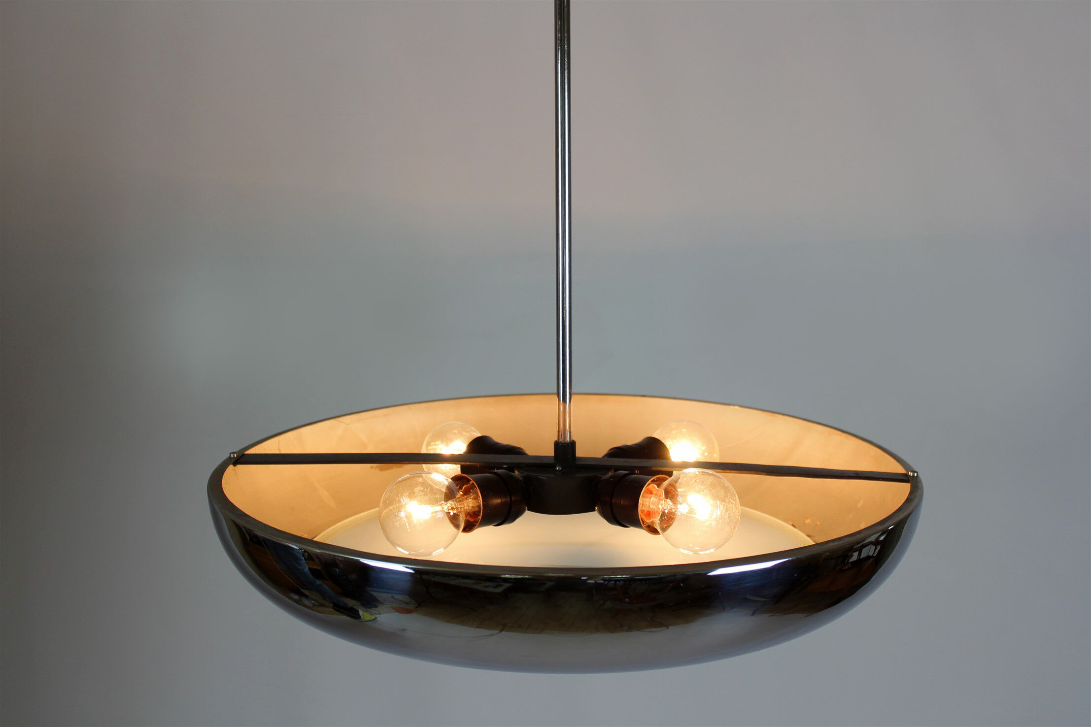 UFO chrome pendant by Josef Hurka for Napako, 1930