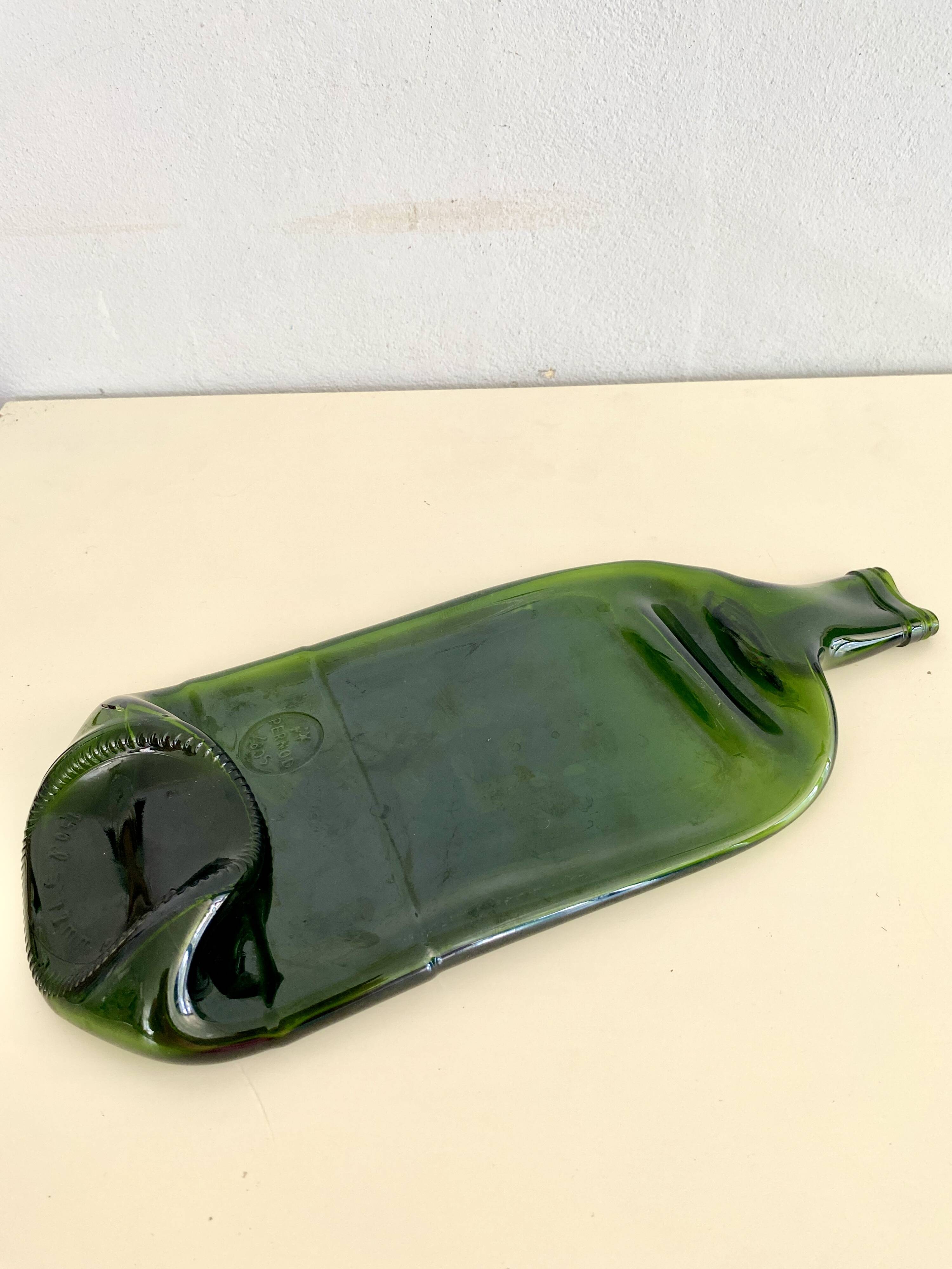 Bottle-shaped glass dish, 34 cm