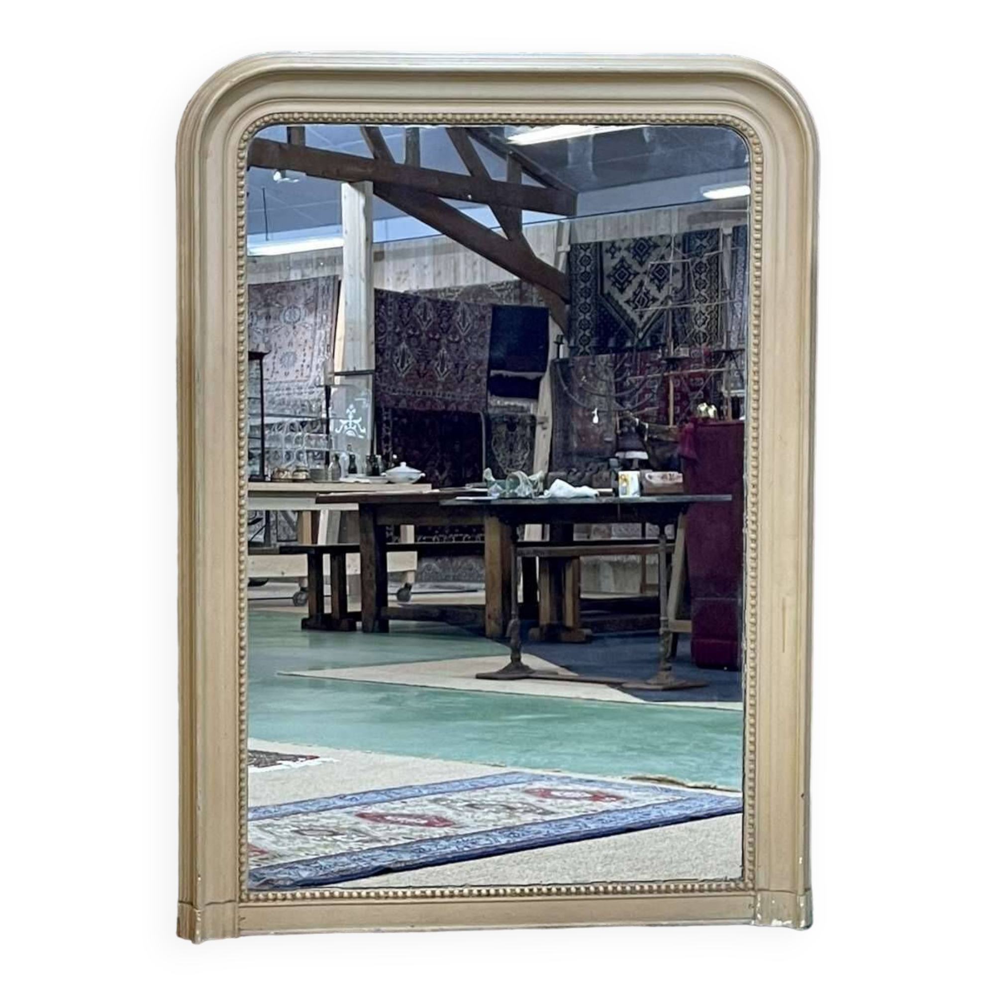 Grand miroir Louis Philippe début XXème peint - 106x145cm