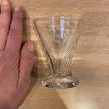 Set of 4 engraved glass white wine glasses