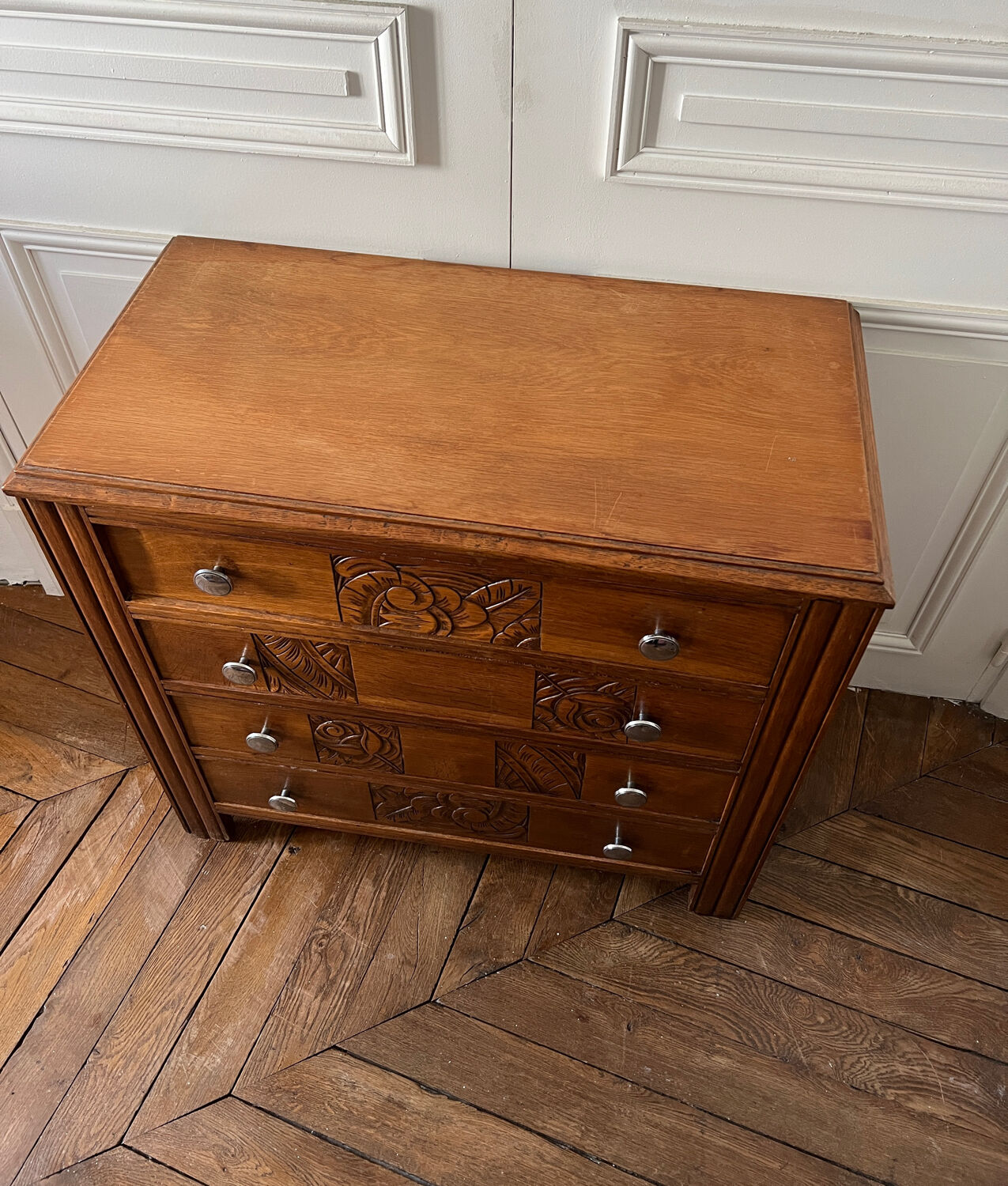 Art Deco style wooden chest of drawers