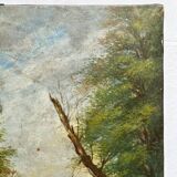 Oil painting on canvas landscape dated 1904