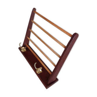 Coat rack and hats wooden / vintage 40s-50s