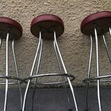 Set of 3 vintage bar stools 1960-1980