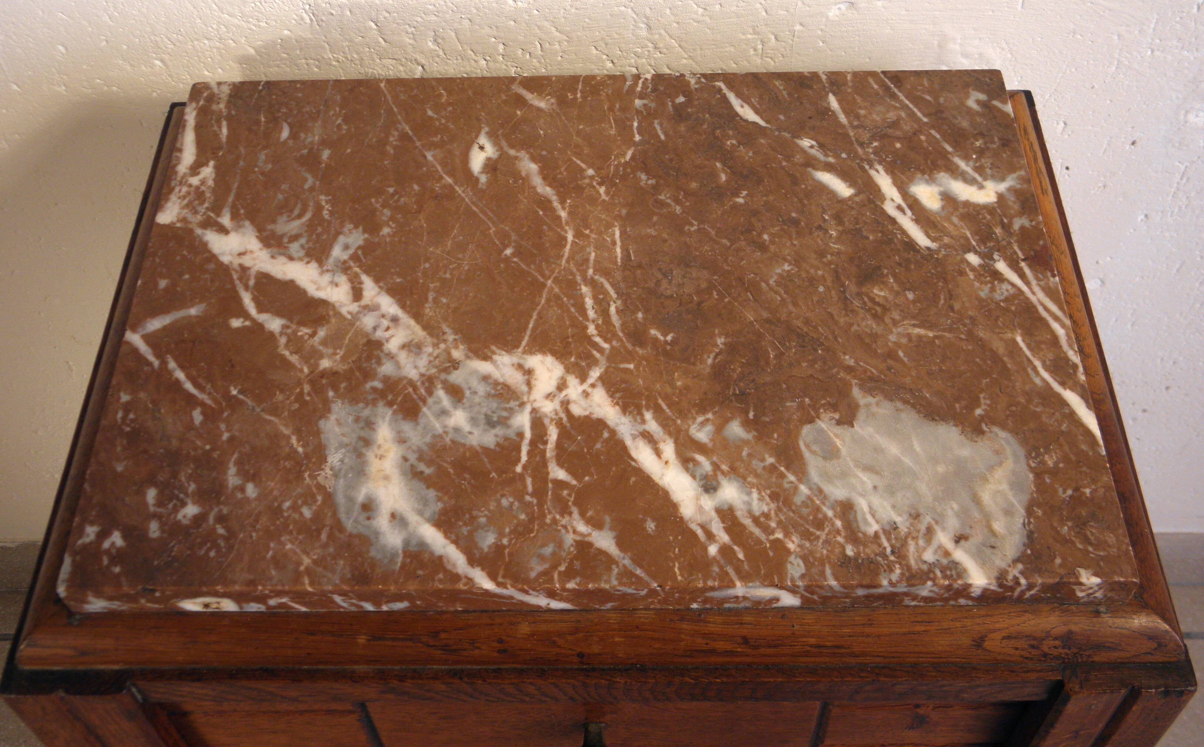 Art Deco bedside table in wood and marble