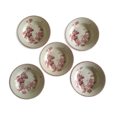 Plates in faience of Gien 20th beginning, décor Currants
