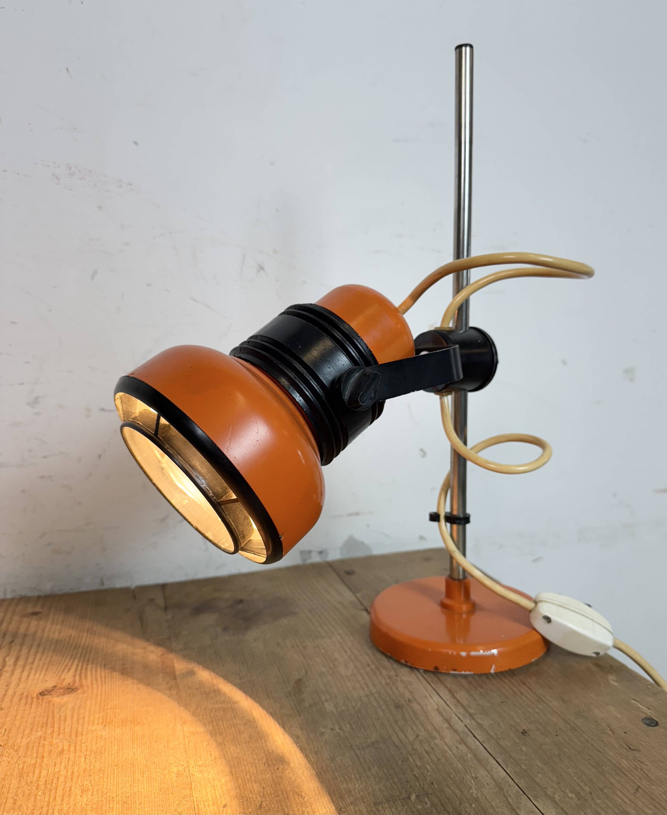 Vintage Orange Table Lamp , 1970s