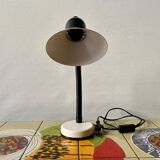 Vintage white and black metal desk lamp