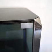 Vintage glass and chrome cabinet by Willy Rizzo for Mario Sabot. Italy 1970