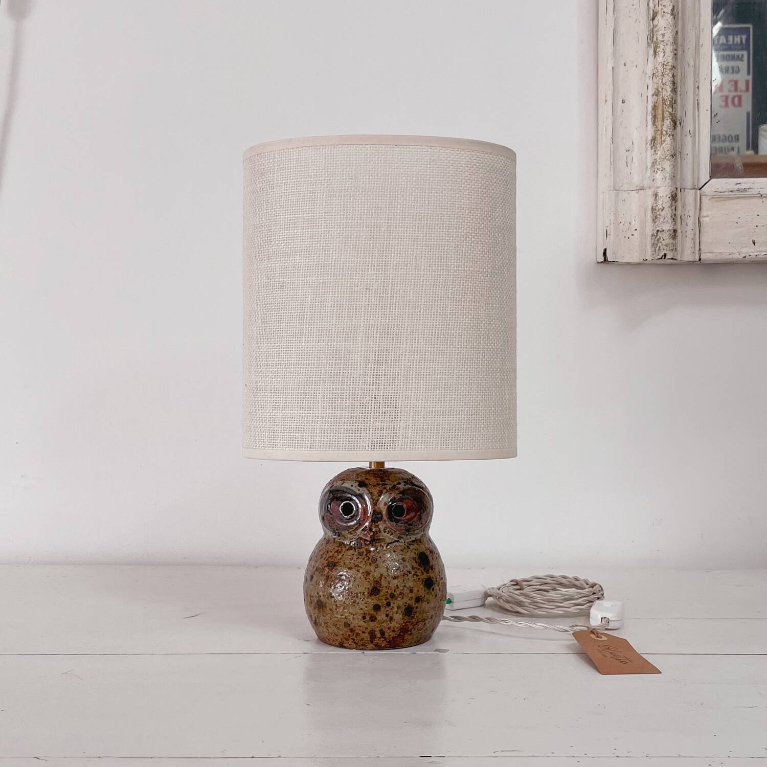 Guy Baudat owl sandstone lamp
