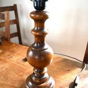 1960s turned wooden lamp base
