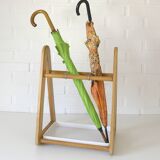 Vintage umbrella stand Scandinavian style mid-century modern wooden holder