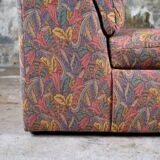Large Beka armchair or small sofa in tapestry fabric, 70s