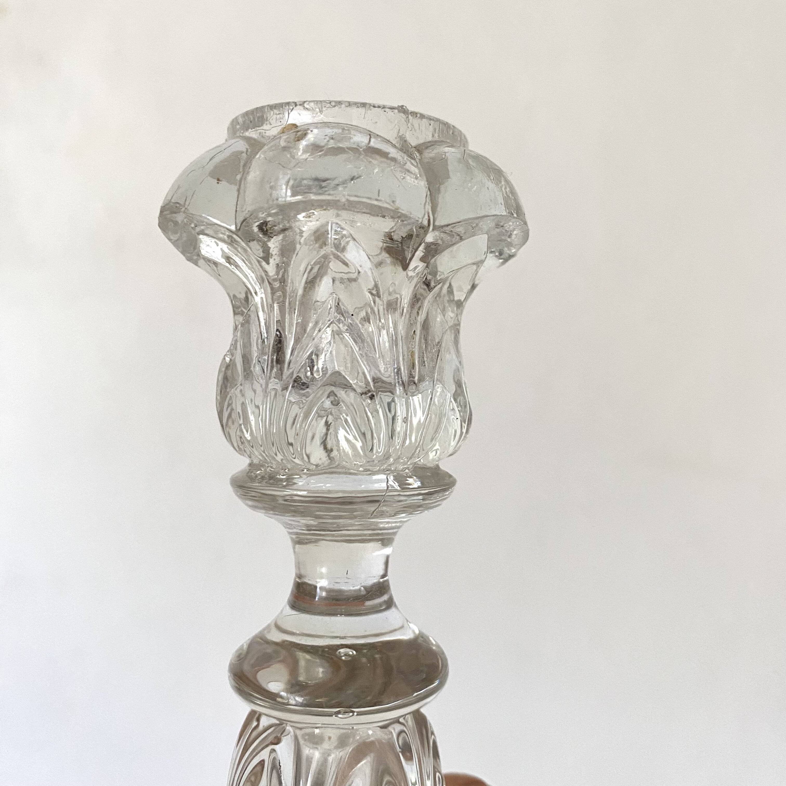 Molded glass candle holder 24 cm