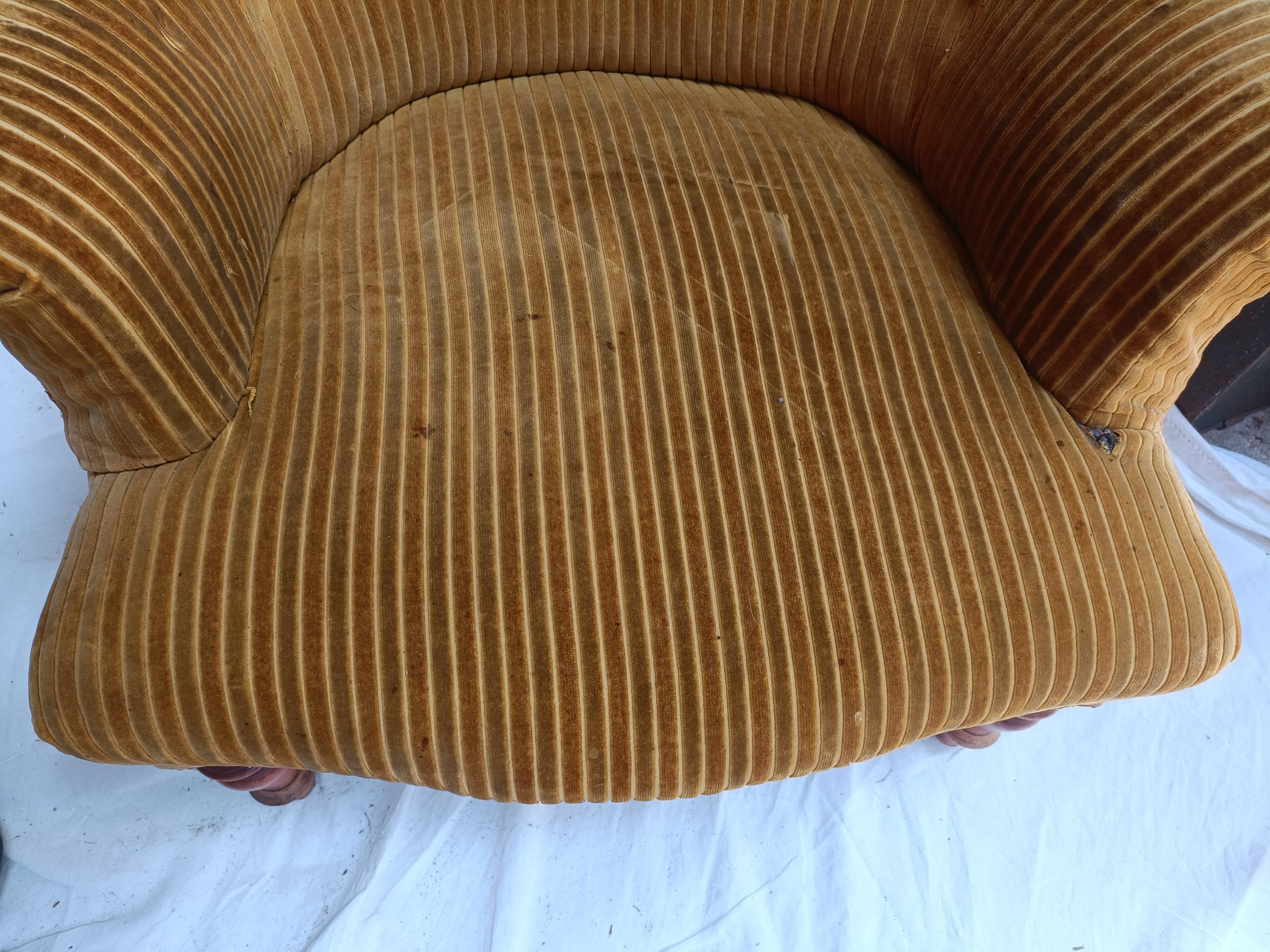 Pair of beech toad armchairs