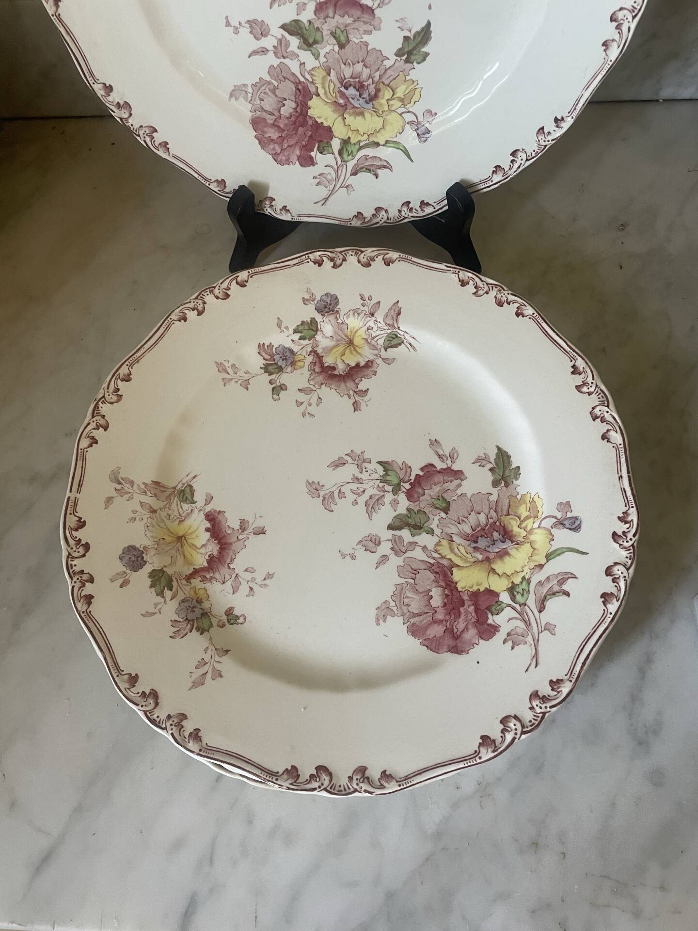 Set of five old flat plates Bisto England Model Anson Sp