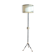 Lampadaire tripode vintage metal noir et boule laiton