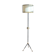 Lampadaire tripode vintage metal noir et boule laiton