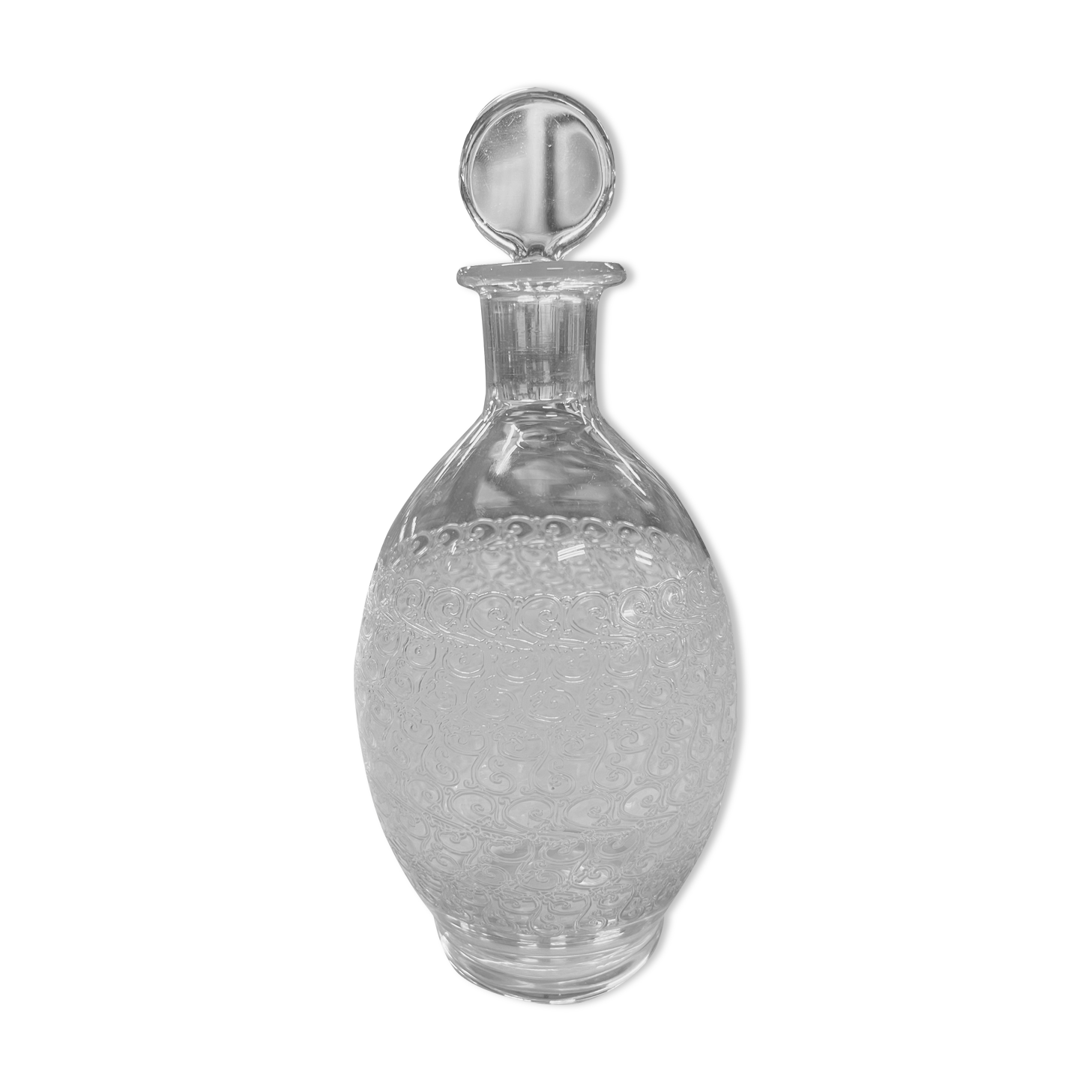 Engraved crystal decanter