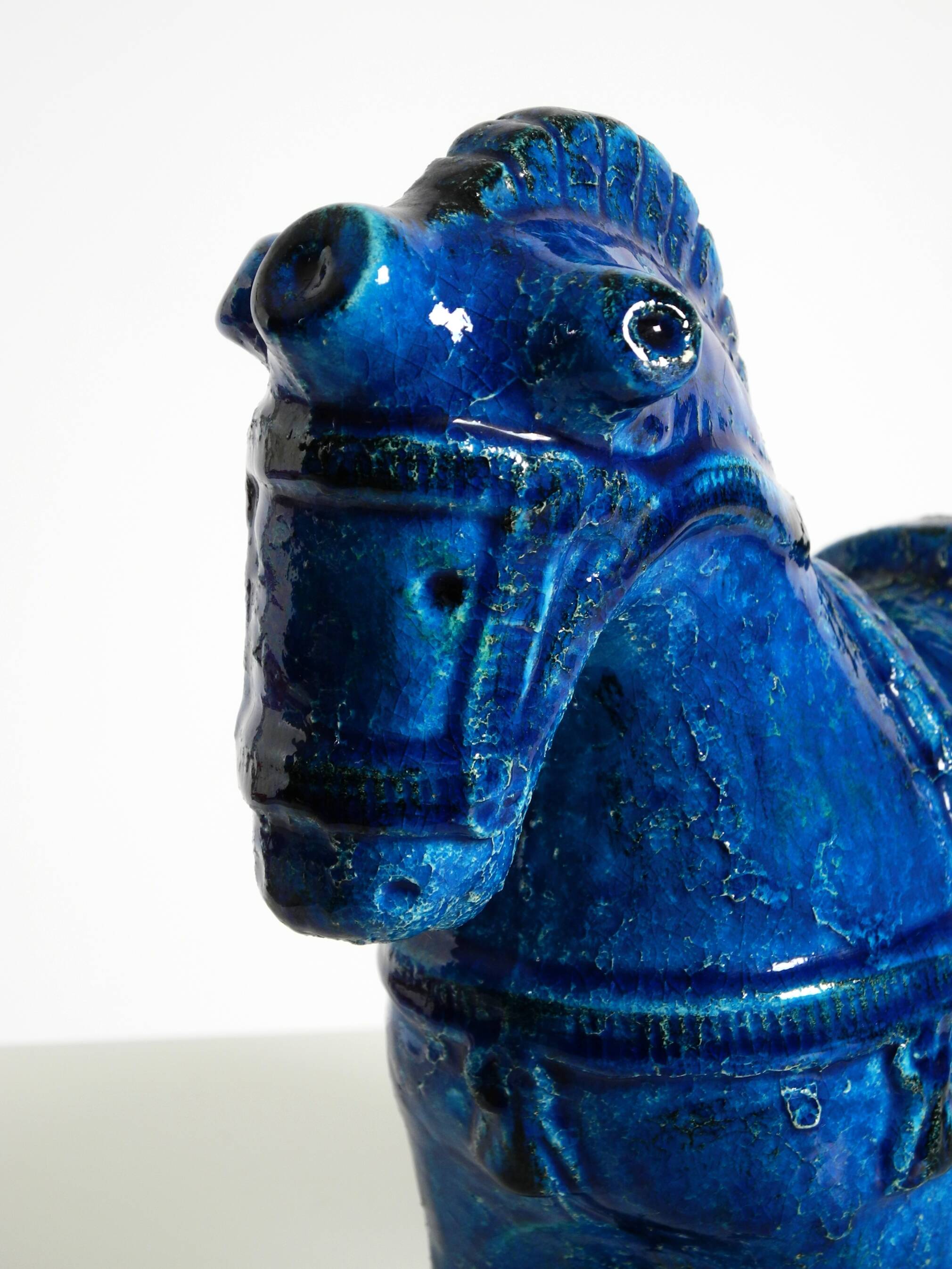 60s ceramic horse from the Rimini Blue collection by Aldo Londi for Bitossi