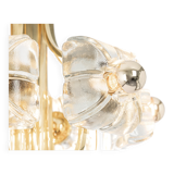 Large brass and crystal glass pendant by Sische, Germany, 1970s.