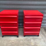 Paire de caissons Kartell 4 tiroirs Design Simon Fussell Années 1970/8