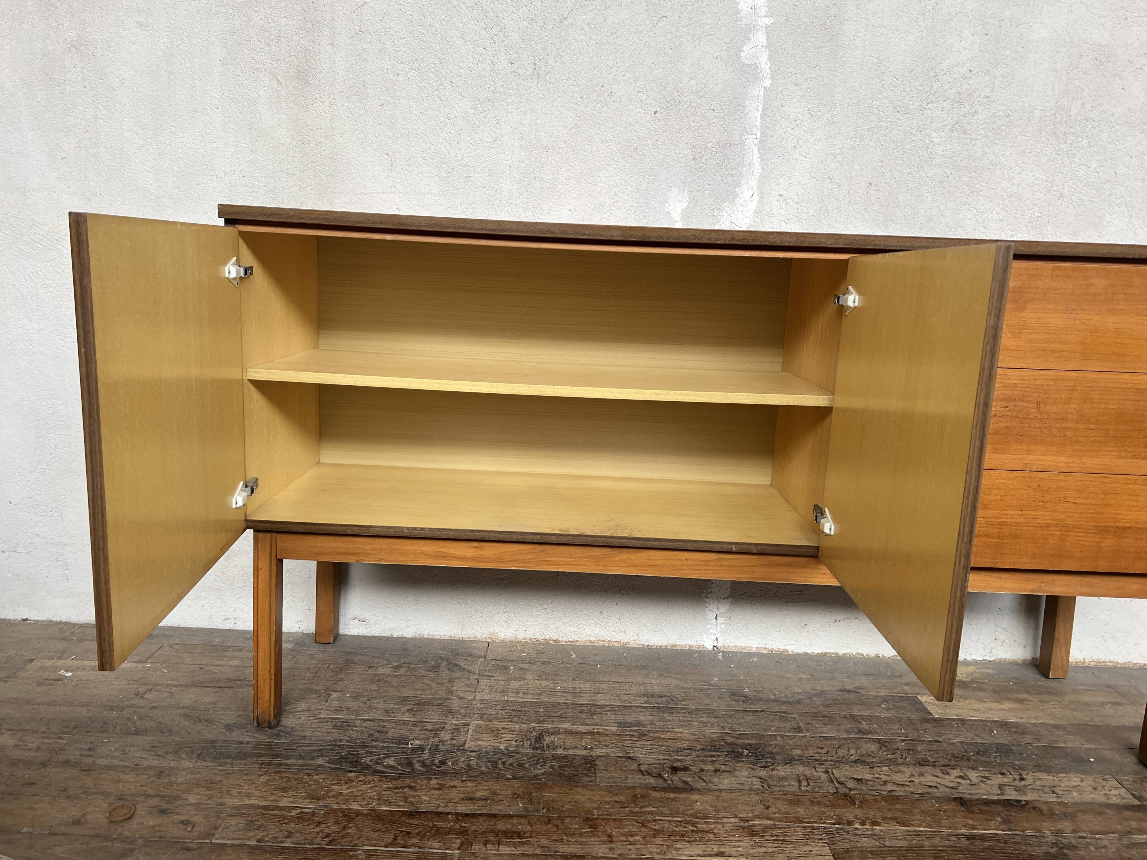 Vintage modernist French teak TV/hifi cabinet