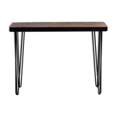 Console en bois massif sur pieds épingles noir