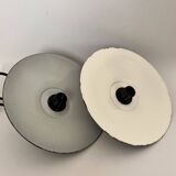 Pair of black enamelled metal bowls