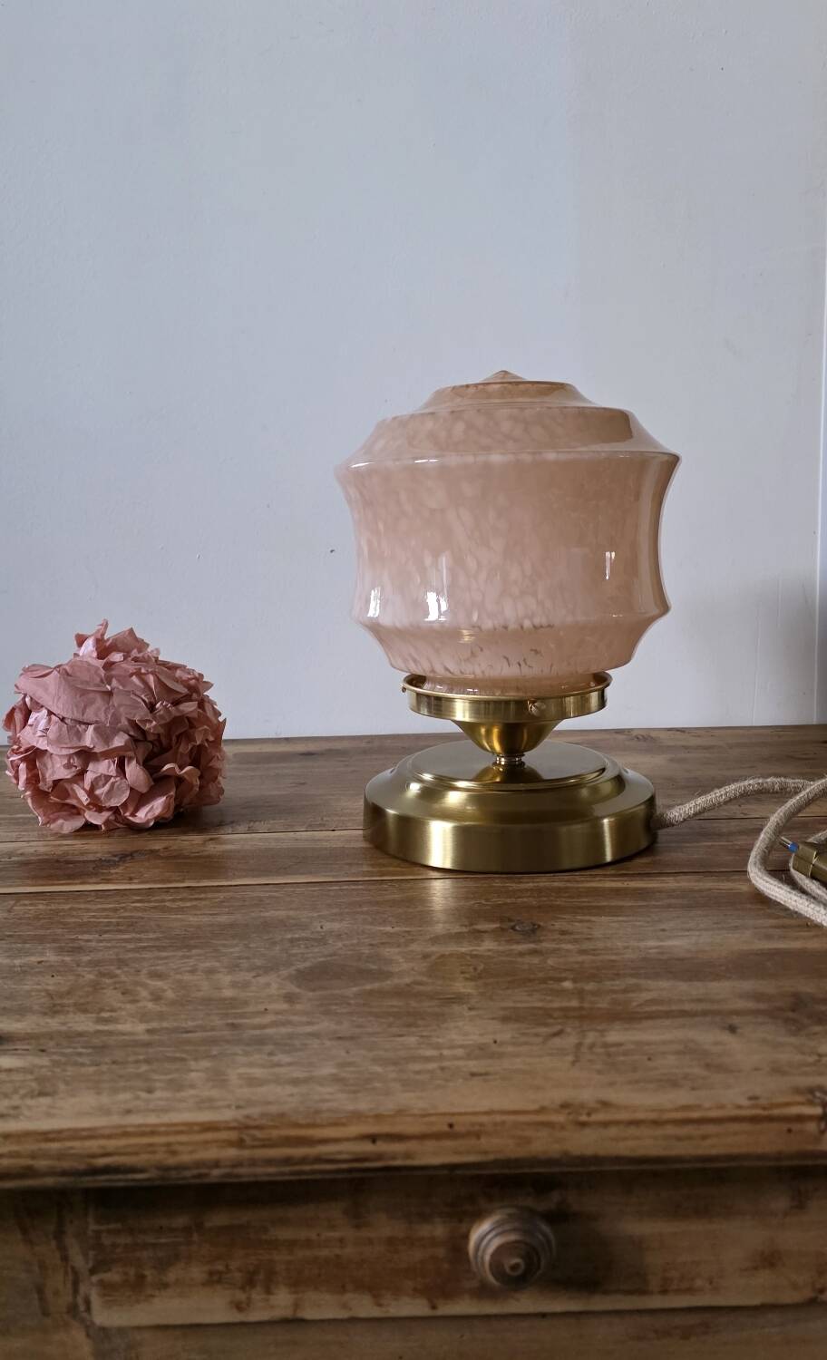 Clichy pink glass lamp