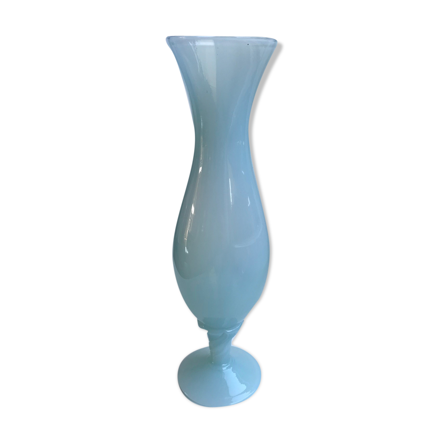 Sky blue opaline vase