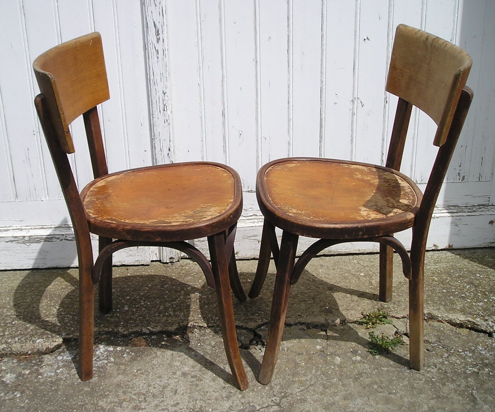 Pair of Baumann bistro chairs