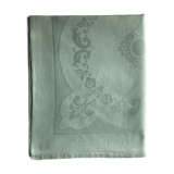Old damask tablecloth tinted in pastel green