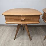 Paire de table de chevet vintage tripode années 50