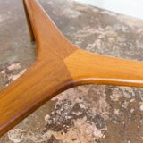Scandinavian Teak Round with Glass Top Coffee Table 1960's.