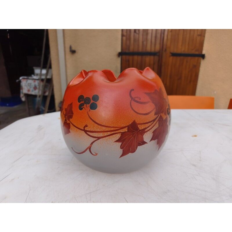 Round vase in glass paste by Legras, Nancy School