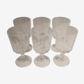 Lot 6 verres à vin Cristal d'Arques