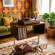Vintage wood and metal console
