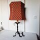 Grande Lampe de Table des années 60 en fer tourné et forgé avec un grand abat-jour vintage en velour