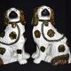 Pair of earthenware dogs (cavalier king charles)
