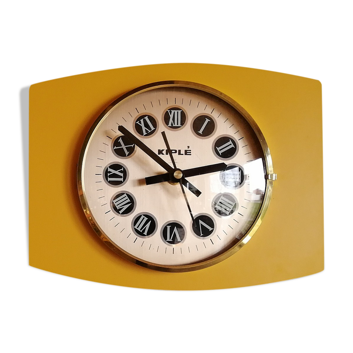 Vintage clock, "Yellow Kiplé" wall clock