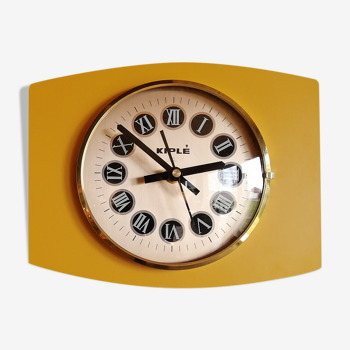 Horloge vintage pendule murale "Kiplé Jaune"