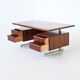 Danish floating writing desk in rosewood and chrome Denmark 1960
