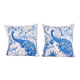 Set of 2 vintage embroidered cushion covers 46x46 cm