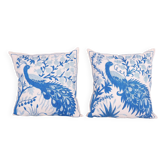 Set of 2 vintage embroidered cushion covers 46x46 cm