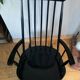 Vintage Scandinavian rocking chair in blackened wood from the 1970s