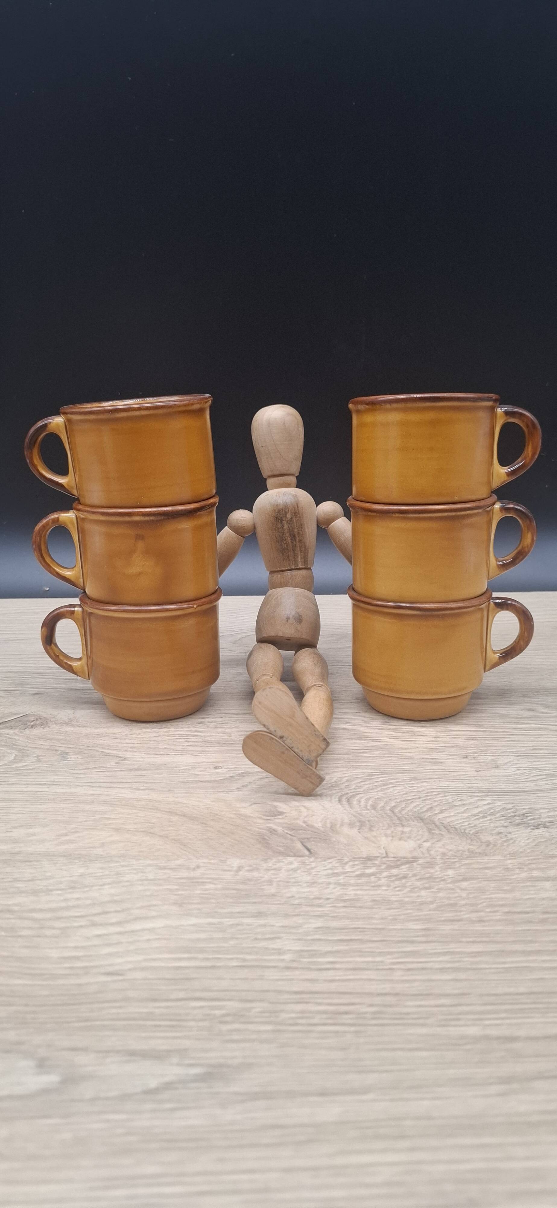 Set of 6 Saint Clément coffee cups, France