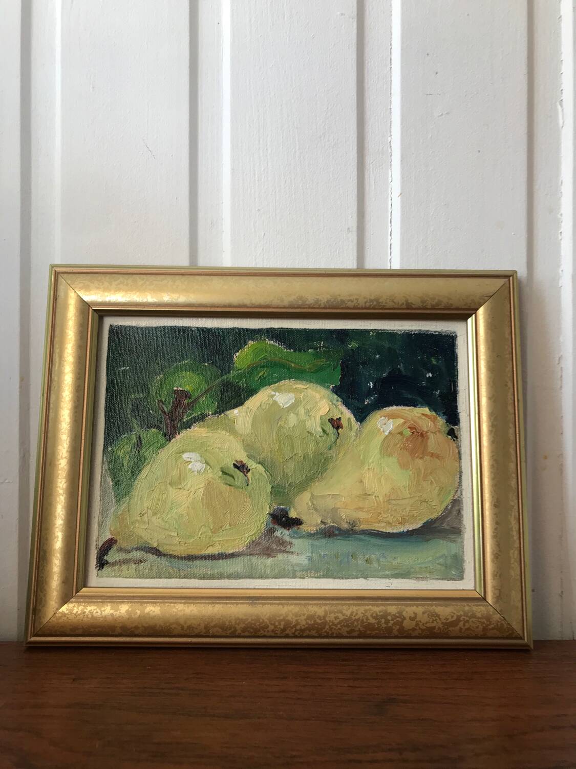 Pear still life painting